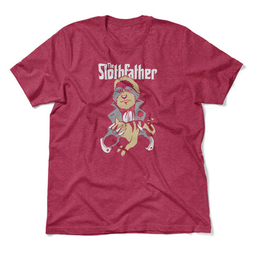 The Slothfather Men/Unisex T-Shirt in Heather Raspberry color